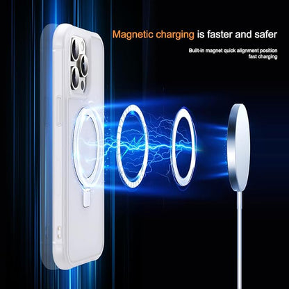 Compatible with iPhone 11 Pro Max Case with Invisible Magnetic O-Ring Stand Military-Grade Phone Case for iPhone 11 ProMax 6.5" [Compatible with Mag-Safe][Great Grip Feeling],Translucent