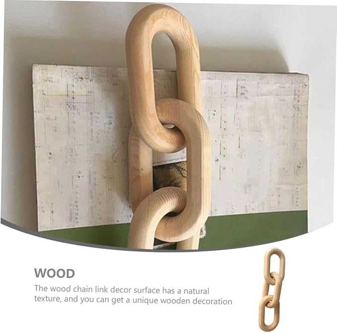Artibetter Decor Wood Chain Link Decoration Earthy Cottagecore Living Room Mantle Decor Minimalist Style