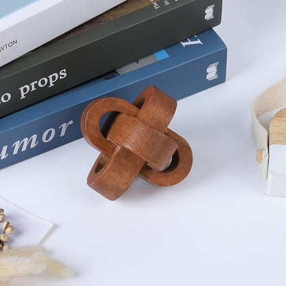 Wood Knot Decor Coffee Table Decor Shelf Decor Table Books Hand Carved Home Decoration Boho Farmhouse Rustic Modern Chain Link Decor Shabby Chic Bookshelf Decor 3 Link Wooden Knot