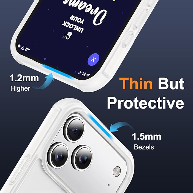 Compatible with iPhone 17 Pro Max Case with Invisible Magnetic O-Ring Stand Military-Grade Phone Case for iPhone 17 ProMax 6.9" [Compatible with Mag-Safe][Great Grip Feeling],Translucent