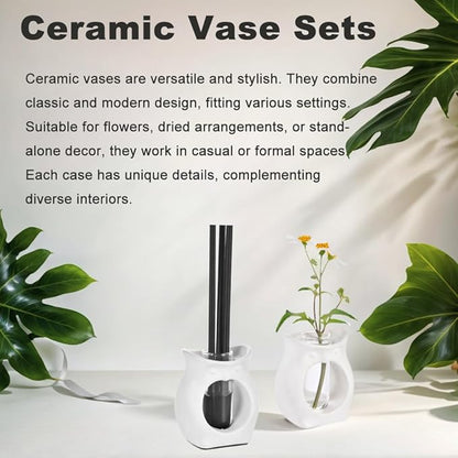 ORGJ Owl Propagation Vase for Plants - Handcrafted Ceramic with Removable Glass Tube, 2-in-1 Hydroponic Planter & Aroma Diffuser, Plant Terrarium Decor Gifts for Plant Lovers Office Desk