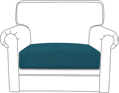 Easy-Going Stretch Chair Cushion Cover Sofa Cushion Furniture Protector Sofa Seat Sofa Slipcover Sofa Cover Soft Flexibility with Elastic Bottom(Chair Cushion, Peacock Blue)