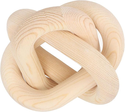 Wood Knot Decor, 3 Link Wood Chain Link Decor Coffee Table Decor Modern Shelf Decor for Home Living Room (Log Color)