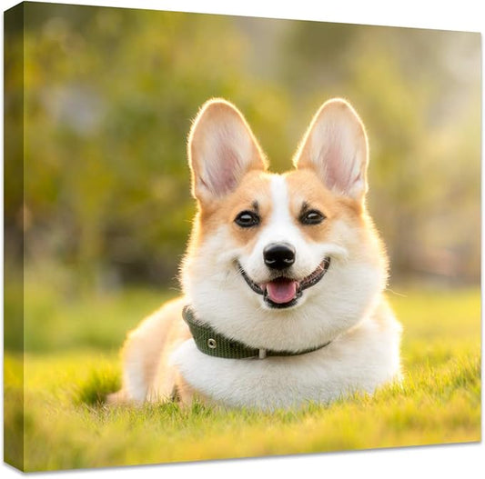 Personalized Photo to Canvas Print - Canvas Prints With Your Photos on Custom Wall Art for Bedroom, Living Room, Wedding Baby Pet Family Picture Framed Wall Art (8" W x 8" H)