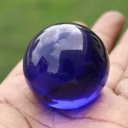 GEMHUB Natural Polished Healing Obsidian Crystal Chakra Stone Sphere Reiki Gemstone Ball for Decoration and Feng Shui (Blue Obsidian)
