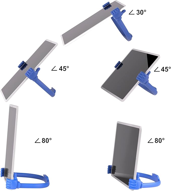 Honsky Adjustable Tablet Stand, Portable Phone Holder for Desk Bed - Multi-Angle Drawing Stand Compatible with All Tablets (2 Pack Blue)