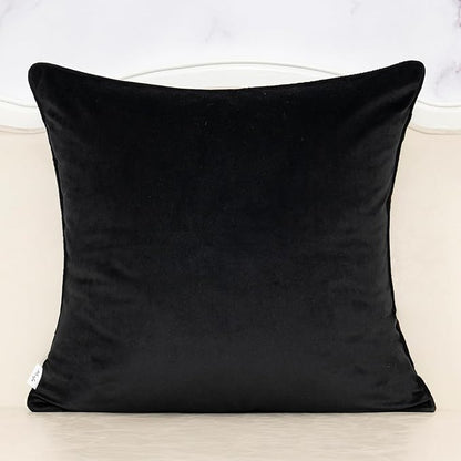 Alerfa Black Floral Throw Pillow Cover 18 x 18 Inch Cut Velvet Sqaure Luxury Decorative Pillow Cover for Couch Living Room Bedroom