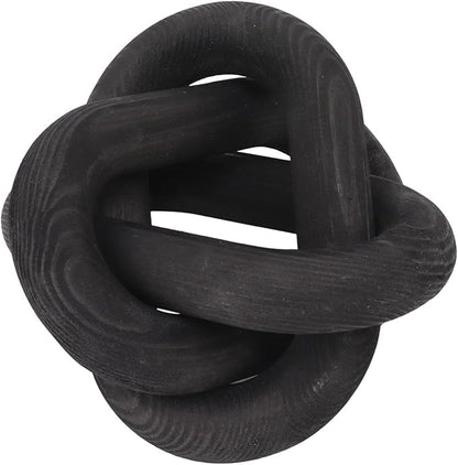 Wood Knot Decor, Home Decor Living Room 3 Link Wood Chain Link Decor Coffee Table Decor Table Decor Modern Decor for Home(Black)