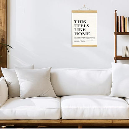 YGSDZY This Feels Like Home Poster, Hanging Canvas Flag for Home Entryway Living Room Kitchen Decor, Canvas Hanging Poster, Wall Decors Art, Door Hanger, Housewarming Decors 11.8 * 15.7