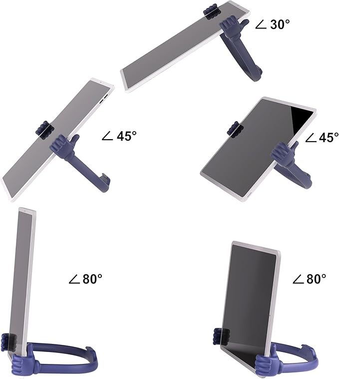 Honsky Adjustable Tablet Stand, Portable Phone Holder for Desk Bed - Multi-Angle Drawing Stand Compatible with All Tablets (Blue Deep & Purple)