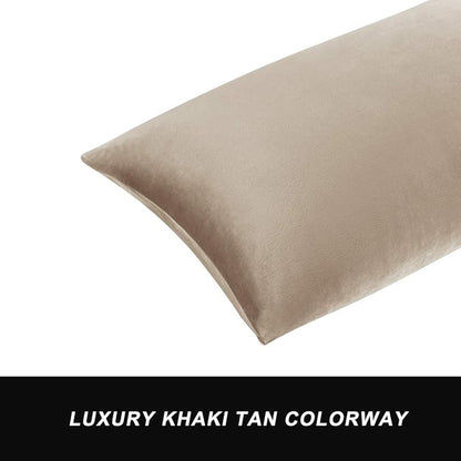 GIGIZAZA Velvet Taupe Decorative Throw Pillow Covers Couch Pillow Lumbar Cushion Cover 12x20 Pack of 2