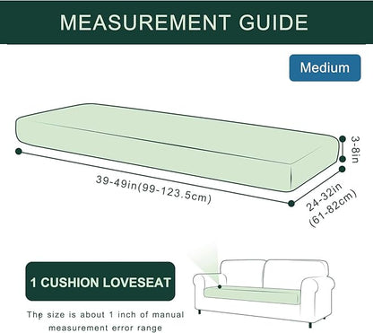 hyha Individual Couch Cushion Covers, Stretch Magic Sofa Seat Cushion Covers Washable, Dog Couch Sofa Slipcover for Pets, Kid with Elastic Bottom(Medium, Green)