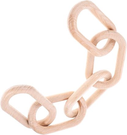 Housoutil Wood Chain Link Decor Minimalist Wooden Chain Decoration for Living Room Dining Table Shelf Ornament Rustic Home Decor Beautiful