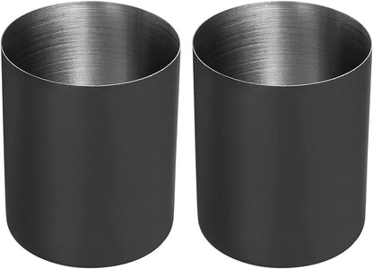 PATIKIL Pencil Holder, 2 Pack Pen Holder for Desk Stainless Steel Pencil Holders Cup Organizer Makeup Brush Holder for Desk Accessories, Black