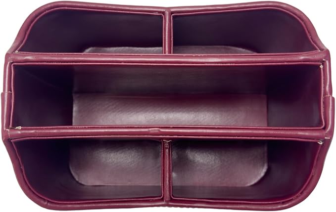 UnionBasic Rotating Desk Organizer, 360 Degree Desk Spinning Caddy, Desktop TV Guide/Mail/Media/Remote Controller Holder Organizer,Burgundy