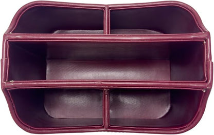 UnionBasic Rotating Desk Organizer, 360 Degree Desk Spinning Caddy, Desktop TV Guide/Mail/Media/Remote Controller Holder Organizer,Burgundy