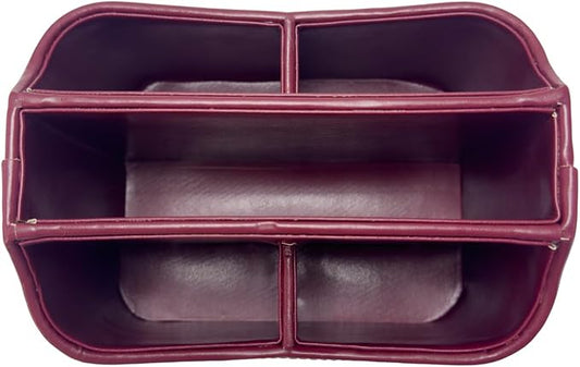 UnionBasic Rotating Desk Organizer, 360 Degree Desk Spinning Caddy, Desktop TV Guide/Mail/Media/Remote Controller Holder Organizer,Burgundy