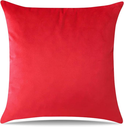 Artscope Luxury Velvet Pillow Covers Decorative Square Pillowcases Soft Solid Cushion Cases for Couch Sofa Bedroom Car Decor 22x22 Inch Red