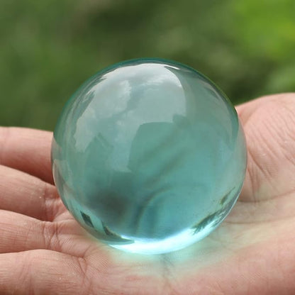GEMHUB Natural Polished Healing Obsidian Crystal Chakra Stone Sphere Reiki Gemstone Ball for Decoration and Feng Shui (Aqua Obsidian)