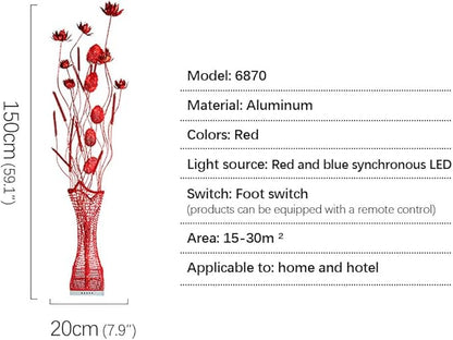 Nordic Modern Flower Floor Lamp Fashion Art Living Room Sofa Bedroom Wedding LED Originality Decorative Standing Light (Style 4)
