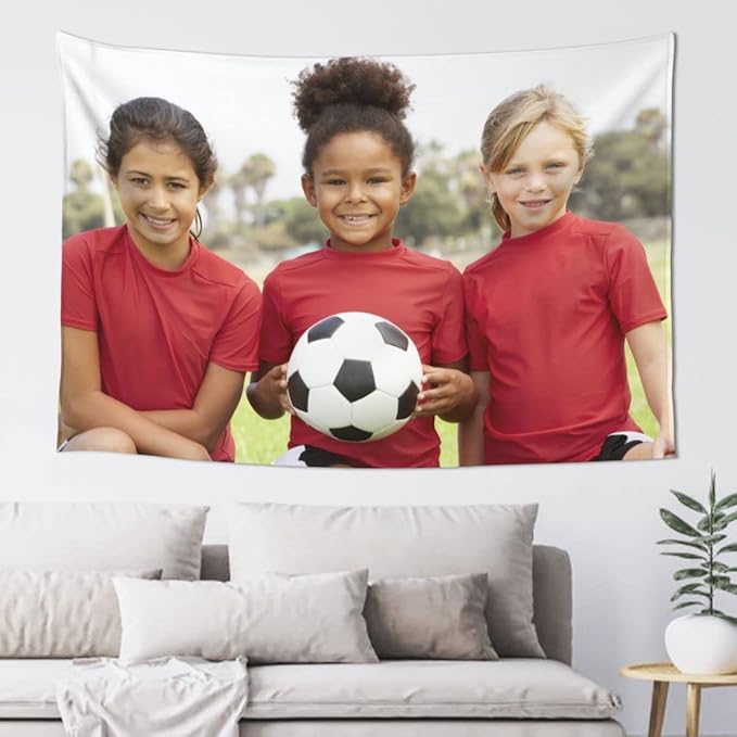 JINJUREN Custom Tapestry Upload Images Personalized Custom Tapestry Customized Backdrop Banner Print Any of Your Design Photo/Text/Logo, white, 60*90 inch Vertical
