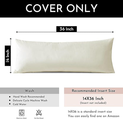 Artscope Luxury Velvet Lumbar Pillow Cover Super Soft Decorative Rectangle Throw Pillow Covers Case Cushion Covers for Sofa Couch Bedroom Car Decor 14x36 Inch Cream White