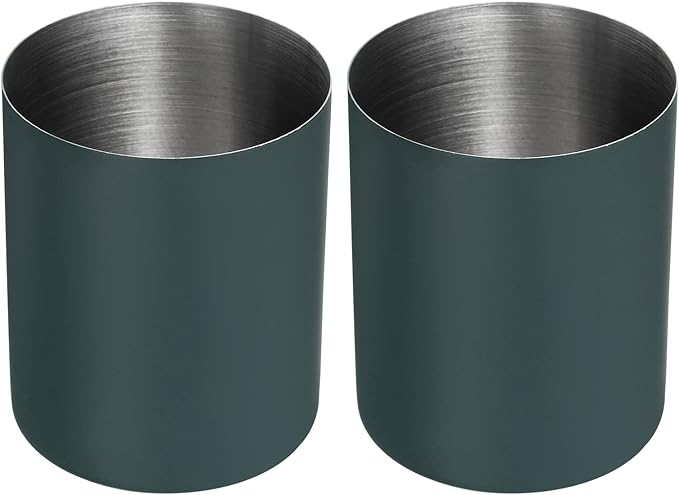 PATIKIL Pencil Holder, 2 Pack Pen Holder for Desk Stainless Steel Pencil Holders Cup Organizer Makeup Brush Holder for Desk Accessories, Green