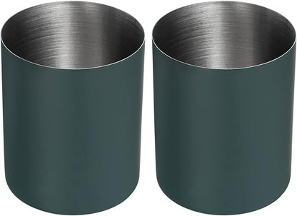 PATIKIL Pencil Holder, 2 Pack Pen Holder for Desk Stainless Steel Pencil Holders Cup Organizer Makeup Brush Holder for Desk Accessories, Green