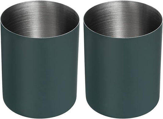 PATIKIL Pencil Holder, 2 Pack Pen Holder for Desk Stainless Steel Pencil Holders Cup Organizer Makeup Brush Holder for Desk Accessories, Green