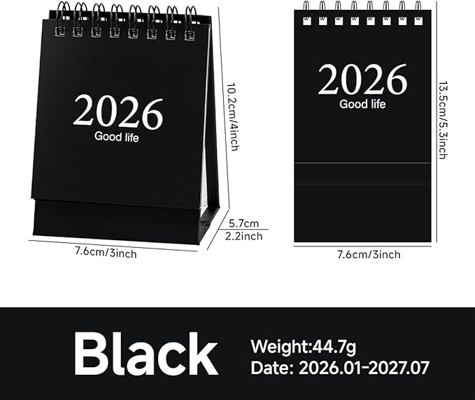 Flip Calendar for Desk 2026, 4-Inch Mini Desk Calendar with Stand for Office Planning and Date TrackingHome Decor