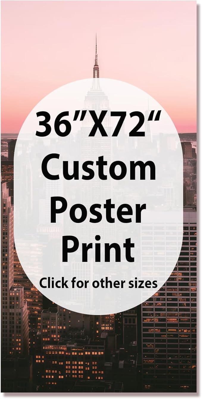 JIMUJIA Custom Canvas Art Print 36"x72" - Unframed Artwork, Personalized Wall Decor, Customizable Photo, Custom Portrait, Office, Living Room, Bedroom Wall Art(36×72in,Unframe)