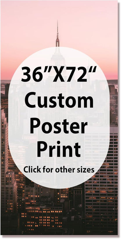 JIMUJIA Custom Canvas Art Print 36"x72" - Unframed Artwork, Personalized Wall Decor, Customizable Photo, Custom Portrait, Office, Living Room, Bedroom Wall Art(36×72in,Unframe)