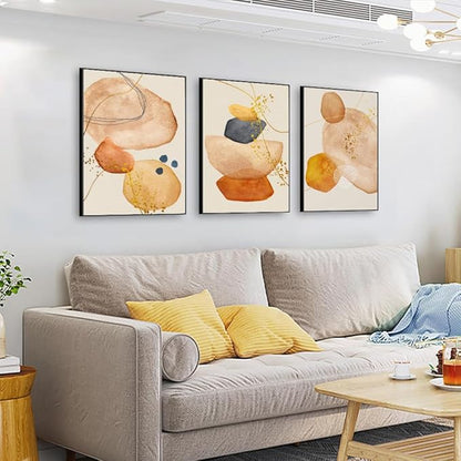 QKF Modern decor Minimalist Abstract framed Canvas Large Wall Art For Living Bedroom Bathroom Room Paintings posters Home Decoration posters & prints 16“X 24” wall art set of 3