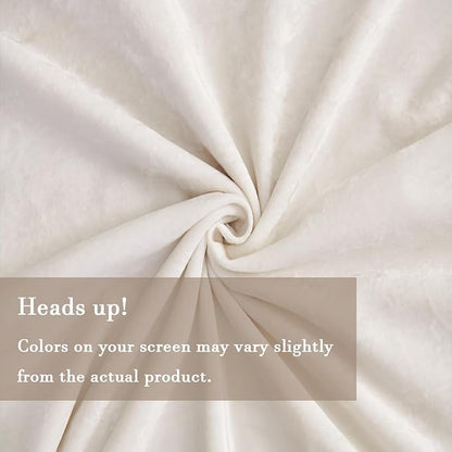 Velvet Pillow Covers 2 Pack Soft 26x26 Pillow Covers Solid Square Euro Shams Decorative Couch Pillow Cases with Wide Border for Sofa Bed Home Decor,Ivory White