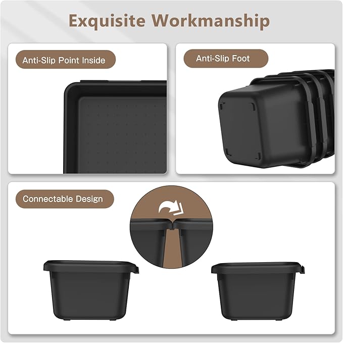 A-LUGEI【𝟰𝟲𝗣𝗖𝗦 & 5 Size】Tool Box Organizer Tray Divider Set, 【Black】 Desk Drawer Organizer, Garage Organization and Storage Toolbox Accessories Rolling Tool Chest Cart Cabinet WorkBench Small Part