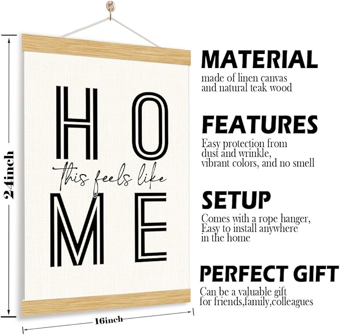 YGSDZY Home Canvas Poster, This Feels Like Home Poster, Canvas Hanging Posters for Door, Sweet House Decor for Front Door Porch Entryway, Living Room Decor, Housewarming Gift 11.8 * 15.7
