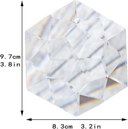 H&D HYALINE & DORA Rainbow Maker Crystal Glass Hexagon Prism SunCatcher for Window Hanging Feng Shui