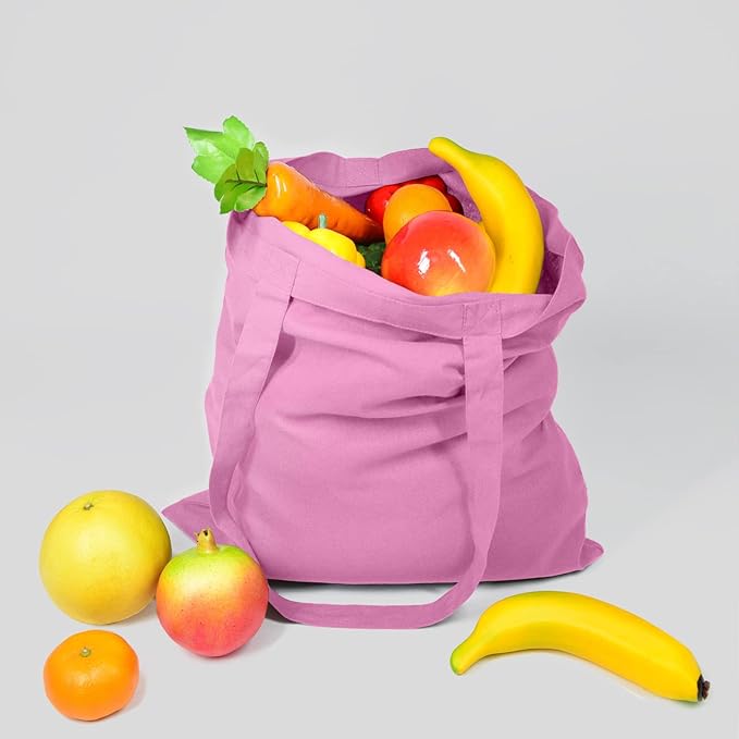 NPBAG 25 Pack 15'' X 16'' Baby Pink Cotton Tote Bags, Blank Bulk Cloth bags with 1pc of PTFE Teflon Sheet
