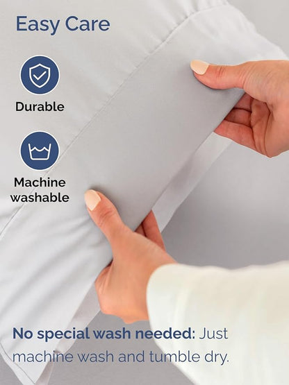 Extra Deep Twin Sheet Set - 4 Piece Breathable & Cooling Sheets - Hotel Luxury Bed Sheets Set - Easy & Secure Fit - Soft, Wrinkle Free & Comfy Sheets Set - French Grey Sheet Set w/Extra Deep Pockets
