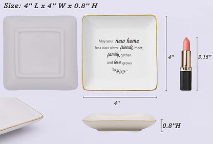 Blessing Homeowner Gifts from Real Estate Broker-Bought A New House-New Home Gifts-Congratulation First House,Housewarming Presents for Houseowner-Women Jewelry Tray Trinket Holder Ring Dish