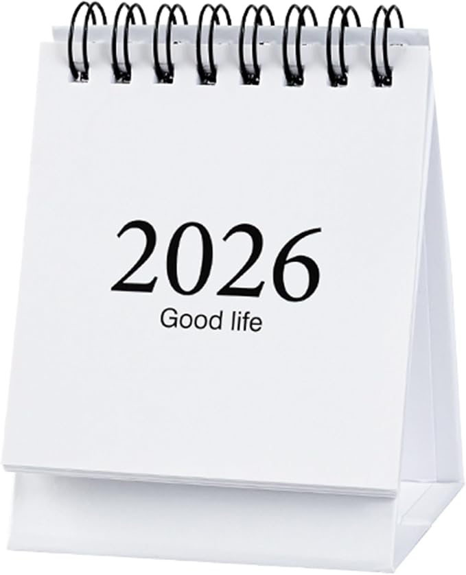 2026 Mini Desk Calendar Simple Style New Year Monthly Standing Calendar 3.9" x 3" - White (Jan. 2026 to Jul. 2027)