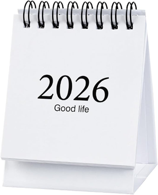 2026 Mini Desk Calendar Simple Style New Year Monthly Standing Calendar 3.9" x 3" - White (Jan. 2026 to Jul. 2027)