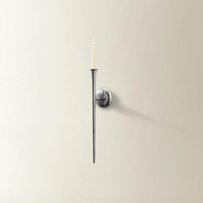 Z Gallerie One Piece Aspar Wall Sconce, Modern Candle Holder with Elegant Hook Design, Versatile Decorative Lighting for Indoor Wall Decor and Ambiance Setting, Silver (Candle Not Included)