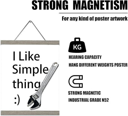 YK artwood 3 Pack Magnetic Poster Frame,16x20 16x24 16x16 Wood Magnet Frames Hangers for Photos, Pictures, Prints, Maps, Scrolls and Canvas Artwork Black (16", Gray)