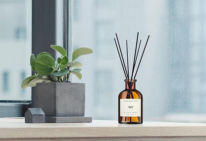 WEALD TRIBE Flower Reed Diffuser Set Ocean Mist & Sea Salt Scent for Bathroom Air Fresheners | 4.0 fl oz Essential Oils with Sticks Home Fragrance Defusers | House Bedroom Office Shelf Decor & Gift