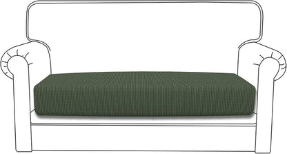 Easy-Going Stretch Loveseat Cushion Cover Sofa Cushion Furniture Protector Sofa Seat Sofa Slipcover Sofa Cover Soft Flexibility with Elastic Bottom(Loveseat Cushion, Olive Green)