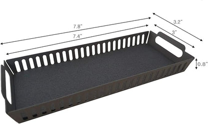 Metal Pen Pencil Tray Holder Office Desk Drawer Organizer Small Vanity Accessory Storage (Black)