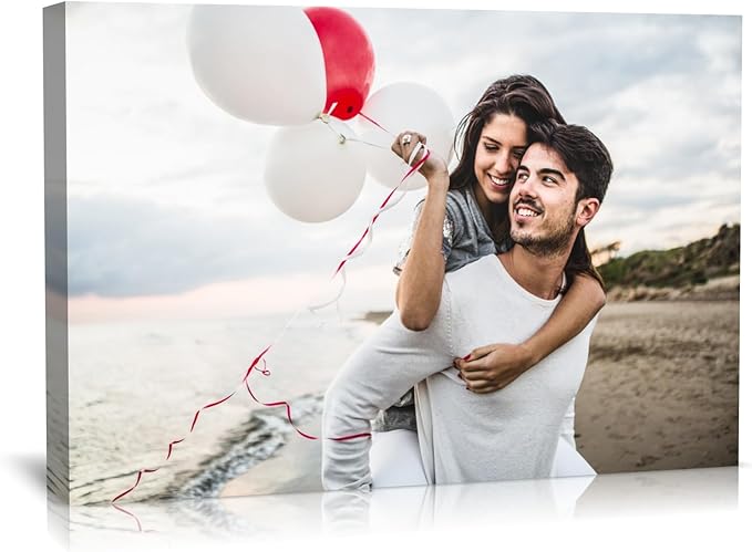 TreeDeal Custom Canvas Prints with Your Photos, Framed 48” x 32” Personalized Pictures Print, Customized Photo to Canvas Wall Art Ideal for Home Decor Gift Wrapping Pets Family Baby Wedding