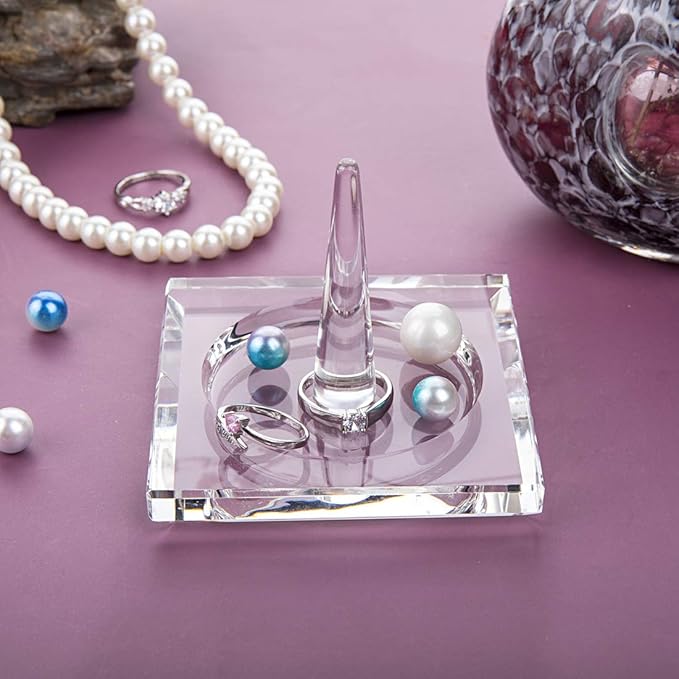 H&D HYALINE & DORA H&D Square Crystal Glass Ring Holder for Jewelry Clear_square1