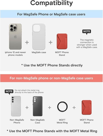 MOFT Magnetic Wallet Stand Compatible with iPhone 17/16/15/14/13/12 Series, Angle Adjustment & Magsafe Compatible MOVAS Phone Stand,Sunset